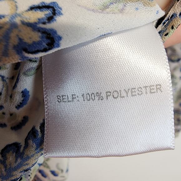 Rose + Olive Blouse Size 2X Floral Paisley Pleated Boho Peasant Artsy Office - Picture 9 of 9